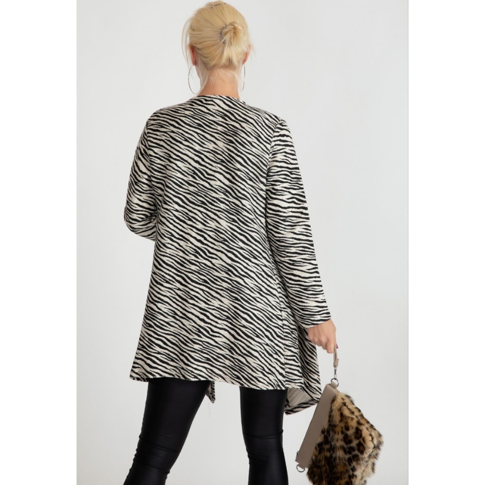 Zebra print Open Front Cardigan - Picture 2 of 2